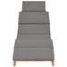 Folding Sun Lounger with Dark Grey Cushion Solid Teak Wood