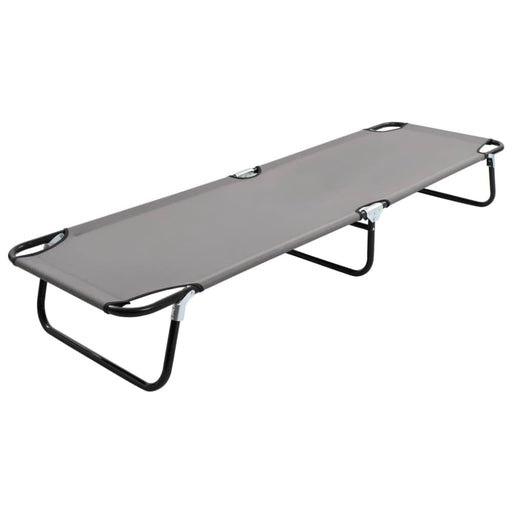 Folding Sun Lounger Grey Steel Aiipi