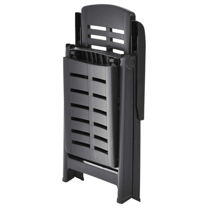 Folding Sun Lounger Plastic Anthracite Anipk