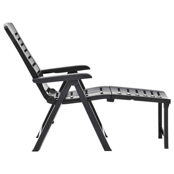Folding Sun Lounger Plastic Anthracite Anipk