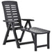 Folding Sun Lounger Plastic Anthracite Anipk