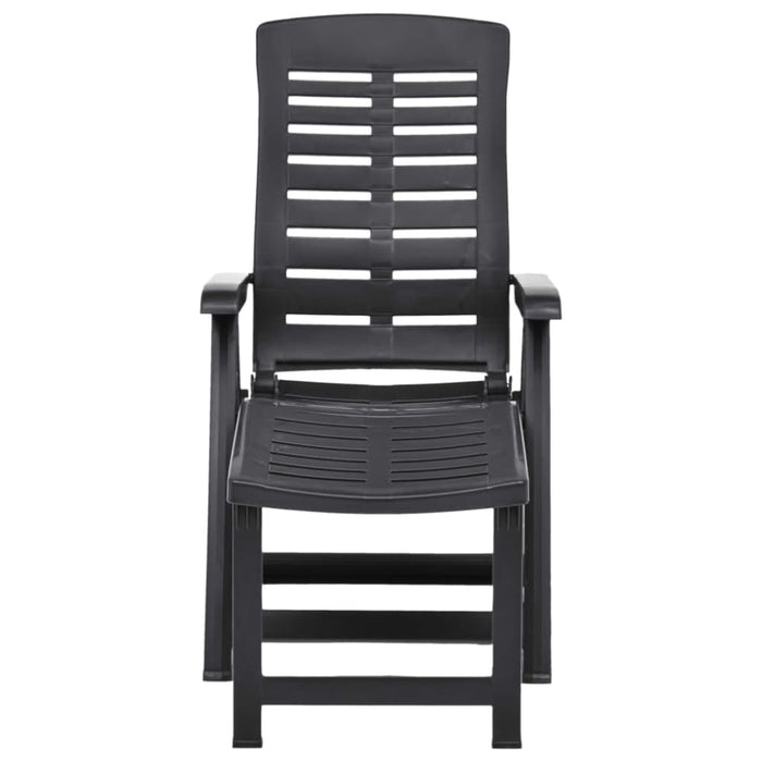 Folding Sun Lounger Plastic Anthracite Anipk