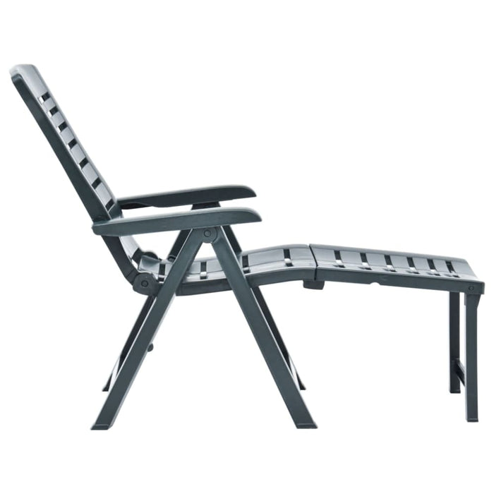 Folding Sun Lounger Plastic Green Anipn