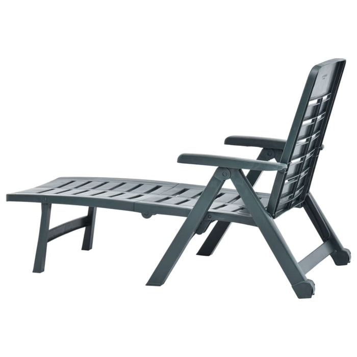 Folding Sun Lounger Plastic Green Anipp