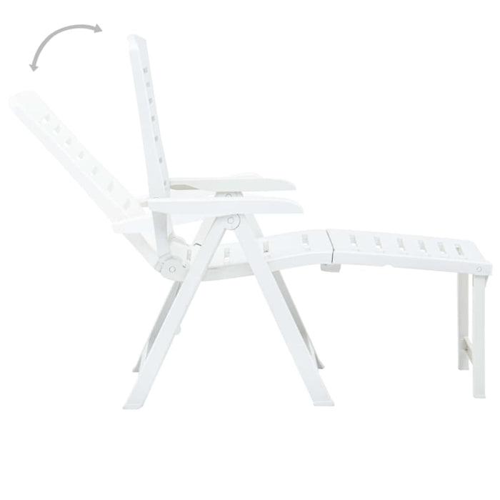 Folding Sun Lounger Plastic White Anipi