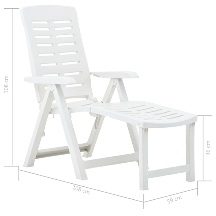 Folding Sun Lounger Plastic White Anipi