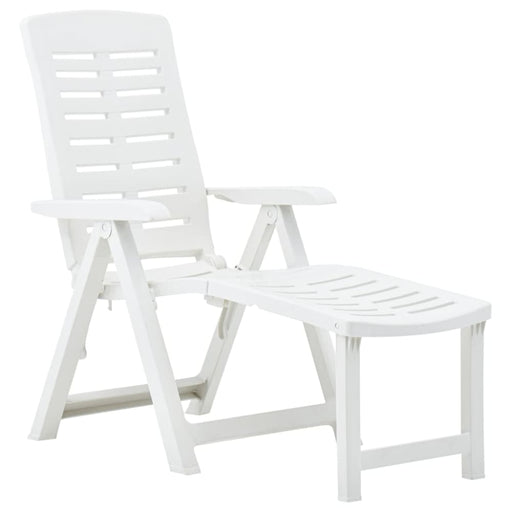 Folding Sun Lounger Plastic White Anipi