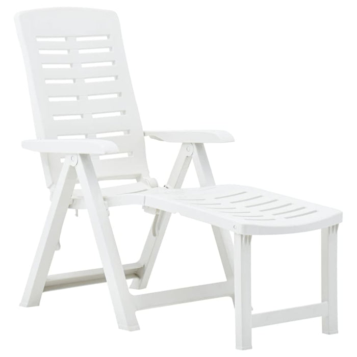 Folding Sun Lounger Plastic White Anipi