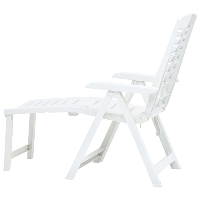 Folding Sun Lounger Plastic White Anipi