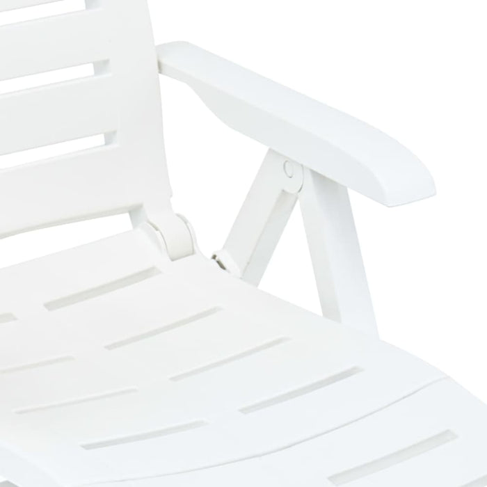 Folding Sun Lounger Plastic White Anipi