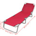 Folding Sun Lounger Powder-coated Steel Red Aoaik