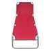Folding Sun Lounger Powder-coated Steel Red Aoaik