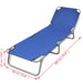 Folding Sun Lounger Powder-coated Steel Blue Aoaii