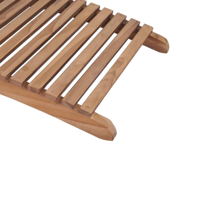 Folding Sun Lounger Solid Teak Wood Aalll