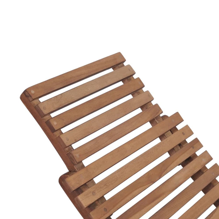 Folding Sun Lounger Solid Teak Wood Aalll