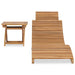 Folding Sun Lounger with Table Solid Teak Wood Toblll