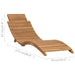 Folding Sun Lounger with Table Solid Teak Wood Toblll