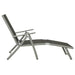 Folding Sun Lounger Textilene and Aluminium Black Silver