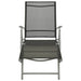 Folding Sun Lounger Textilene and Aluminium Black Silver