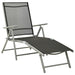 Folding Sun Lounger Textilene and Aluminium Black Silver