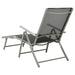 Folding Sun Lounger Textilene and Aluminium Black Silver