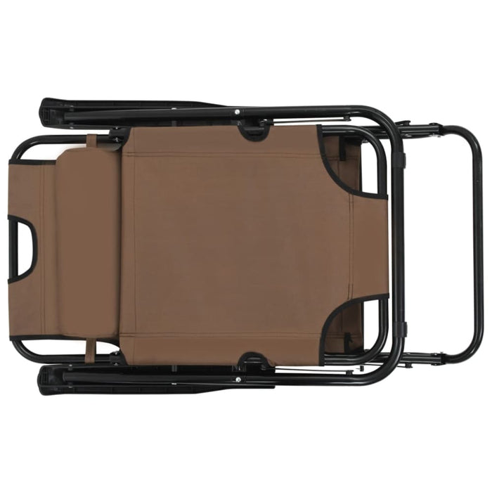 Folding Sun Loungers 2 Pcs with Footrests Steel Brown Aatal