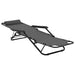 Folding Sun Loungers 2 Pcs with Footrests Steel Grey Aatap