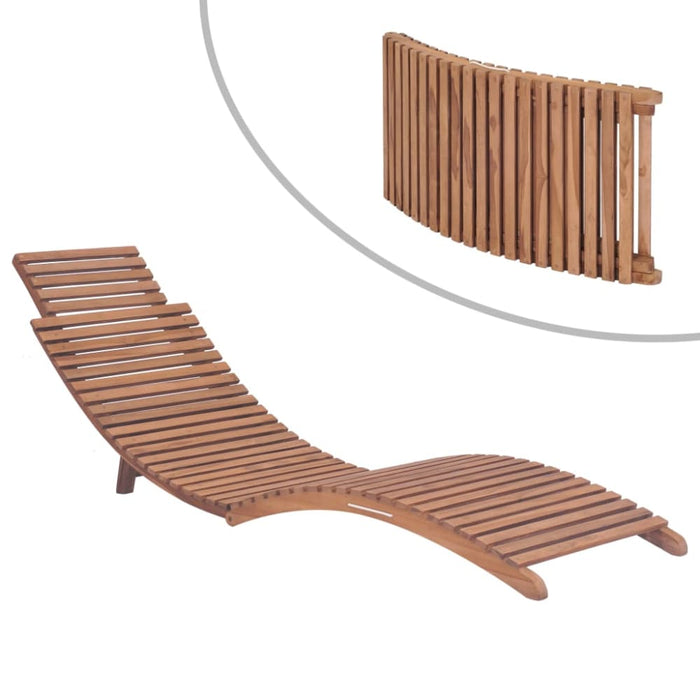 Folding Sun Loungers 2 Pcs Solid Teak Wood Tbitoib