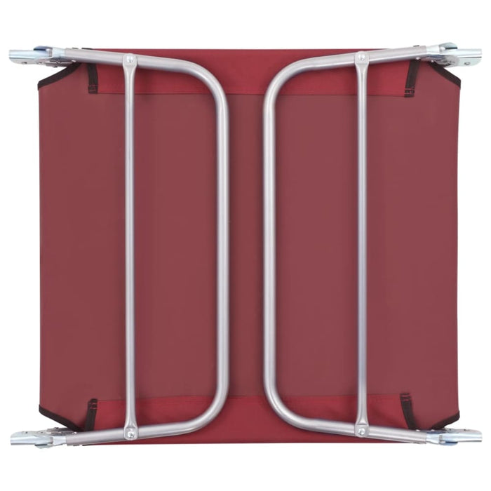 Folding Sun Loungers 2 Pcs Steel and Fabric Red Aatbo
