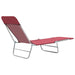 Folding Sun Loungers 2 Pcs Steel and Fabric Red Aatbo
