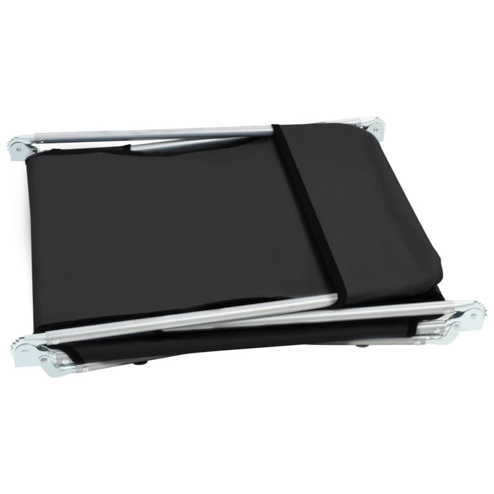 Folding Sun Loungers 2 Pcs Steel and Fabric Black Aatbb