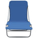 Folding Sun Loungers 2 Pcs Steel and Fabric Blue Aaxkk
