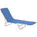 Folding Sun Loungers 2 Pcs Steel and Fabric Blue Aaxkk