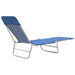 Folding Sun Loungers 2 Pcs Steel and Fabric Blue Aaxkk