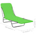 Folding Sun Loungers 2 Pcs Steel and Fabric Green Tobtat