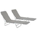 Folding Sun Loungers 2 Pcs Steel and Fabric Grey Aatbx