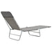 Folding Sun Loungers 2 Pcs Steel and Fabric Grey Aatbx