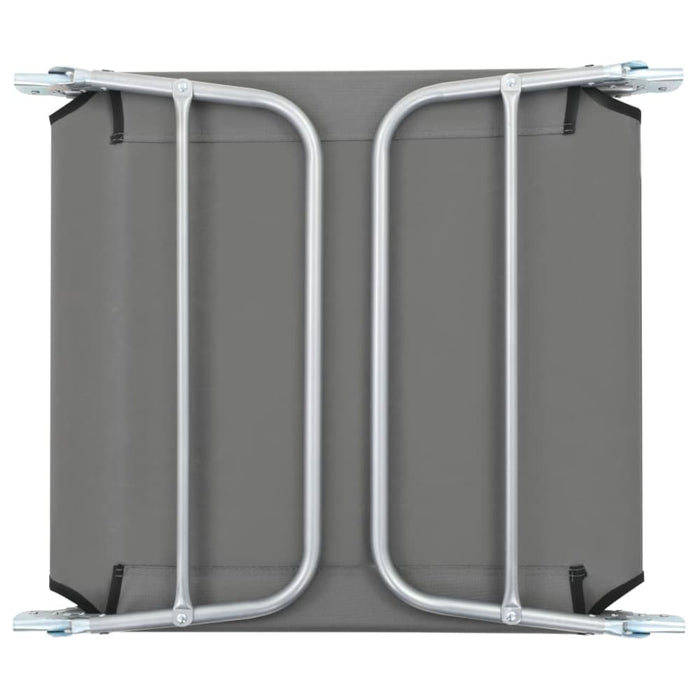 Folding Sun Loungers 2 Pcs Steel and Fabric Grey Aatbx