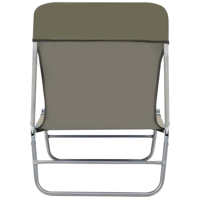 Folding Sun Loungers 2 Pcs Steel and Fabric Taupe Aatbt