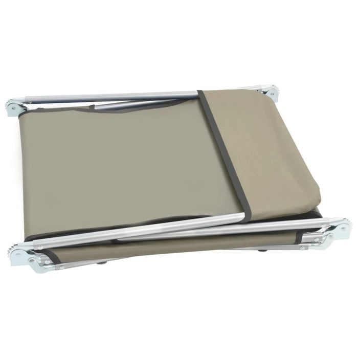 Folding Sun Loungers 2 Pcs Steel and Fabric Taupe Aatbt