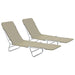 Folding Sun Loungers 2 Pcs Steel and Fabric Taupe Aatbt