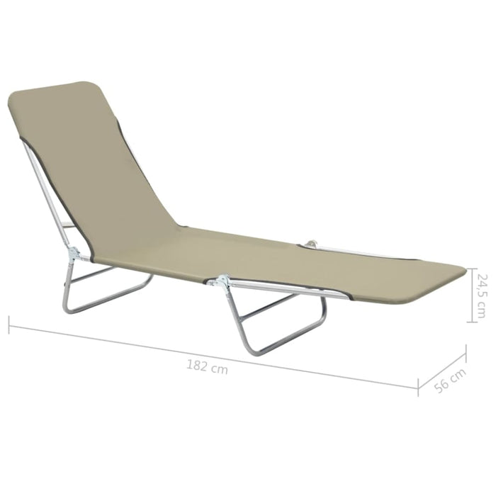 Folding Sun Loungers 2 Pcs Steel and Fabric Taupe Aatbt