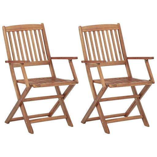 Folding Outdoor Chairs 2 Pcs Solid Acacia Wood Totlbo