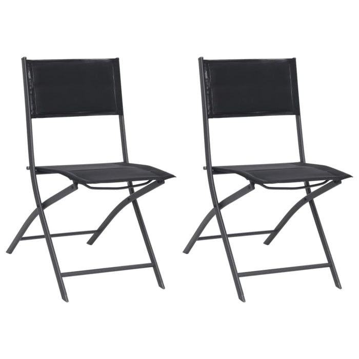 Folding Outdoor Chairs 2 Pcs Steel and Textilene Totbnx
