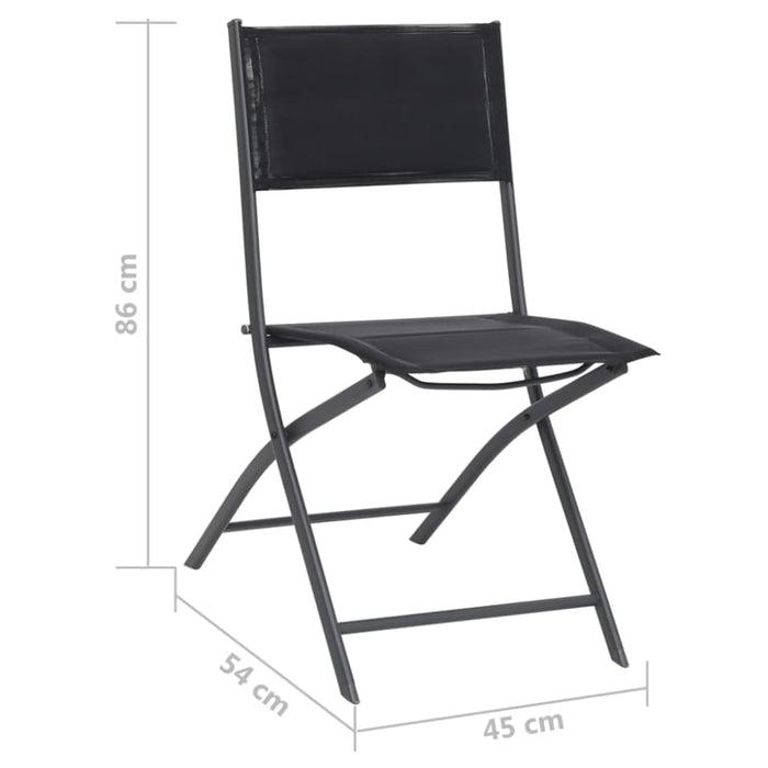 Folding Outdoor Chairs 2 Pcs Steel and Textilene Totbnx