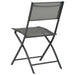 Folding Outdoor Chairs 4 Pcs Grey Steel and Textilene Totbno