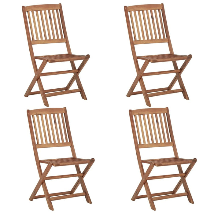 Folding Outdoor Chairs 4 Pcs Solid Acacia Wood Totlba