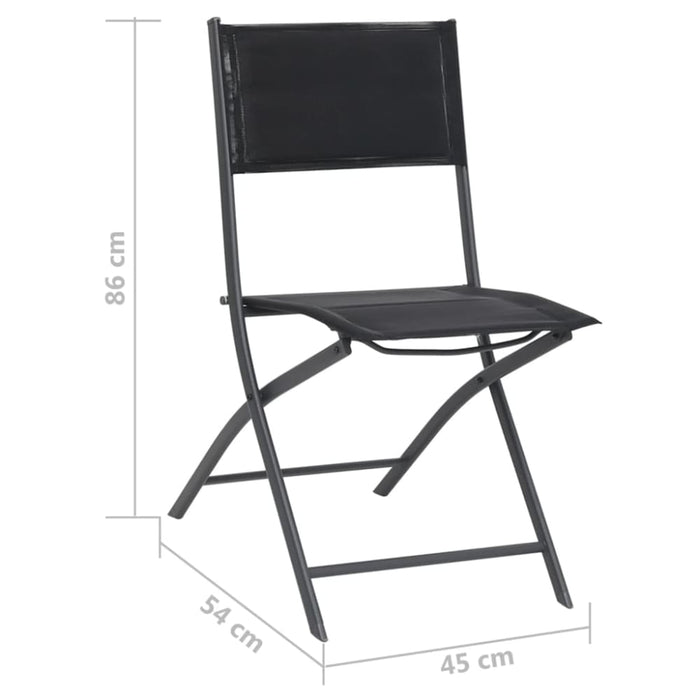 Folding Outdoor Chairs 4 Pcs Steel and Textilene Totbnt