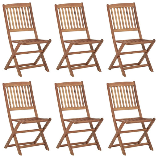 Folding Outdoor Chairs 6 Pcs Solid Acacia Wood Tbiaktn