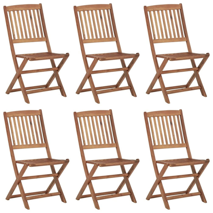 Folding Outdoor Chairs 6 Pcs Solid Acacia Wood Tbiaktn